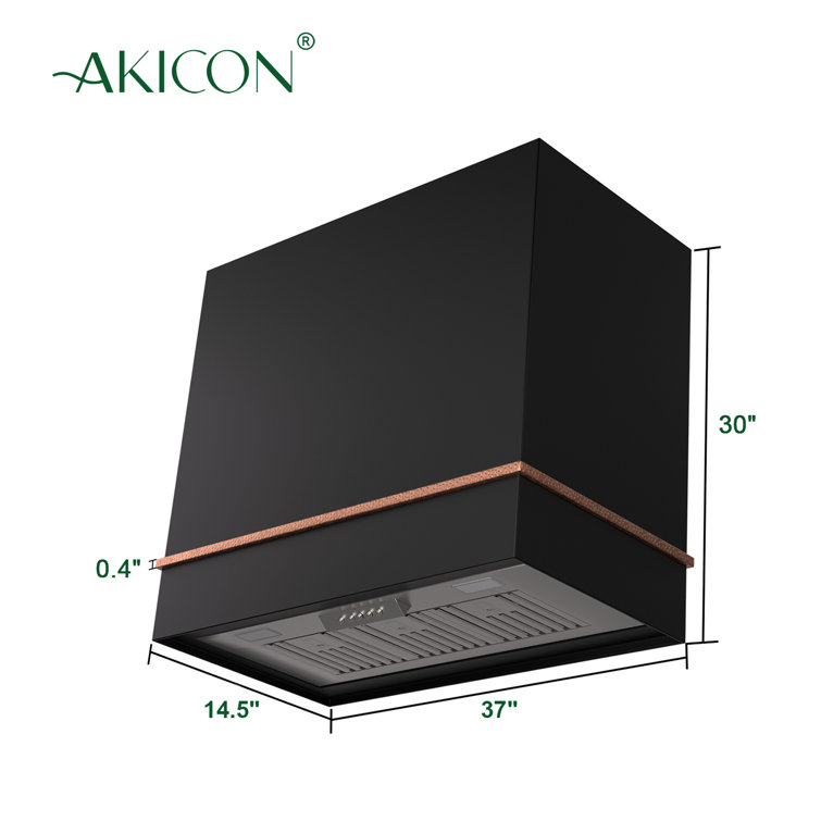 36'' Black and Copper Stainless Steel Wall Range Hood
