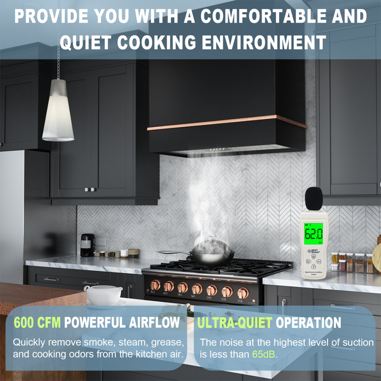 36'' Black and Copper Stainless Steel Wall Range Hood