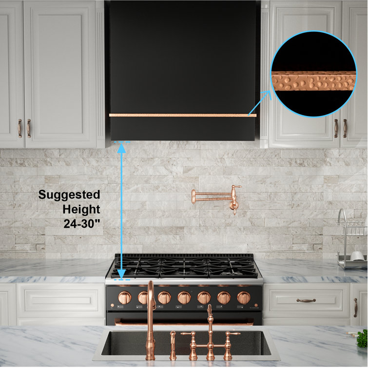 36'' Black and Copper Stainless Steel Wall Range Hood