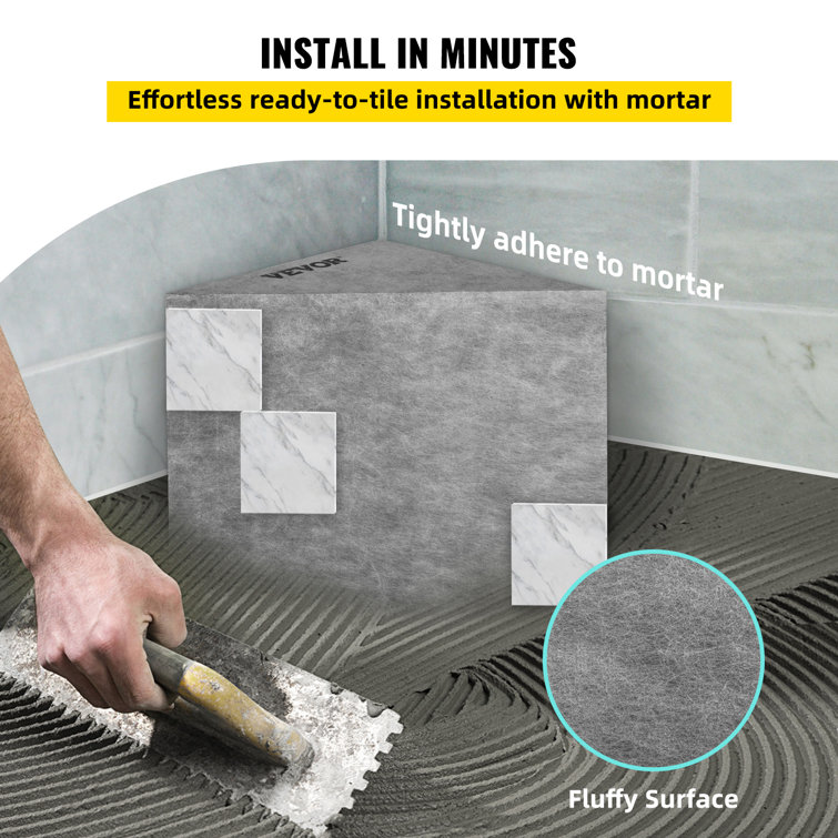 Gray Polystyrene Ready-to-Tile Corner Shower Seat