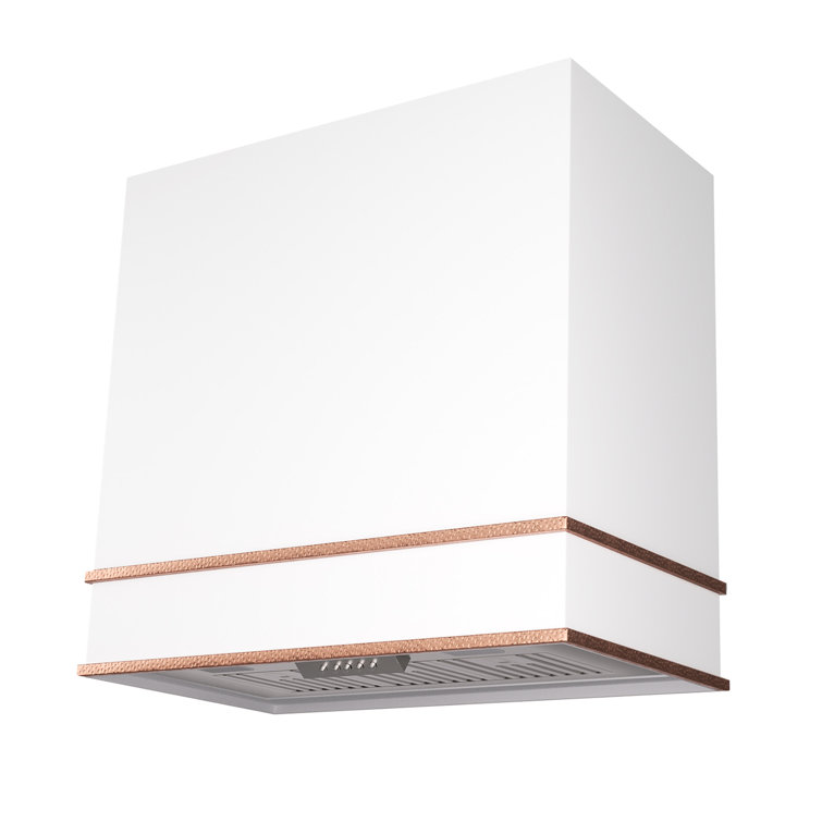 Akicon 30" White and Copper Stainless Steel Wall Mounted Range Hood