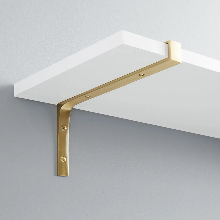 Satin Brass 4'' x 6'' Modern Shelf Bracket