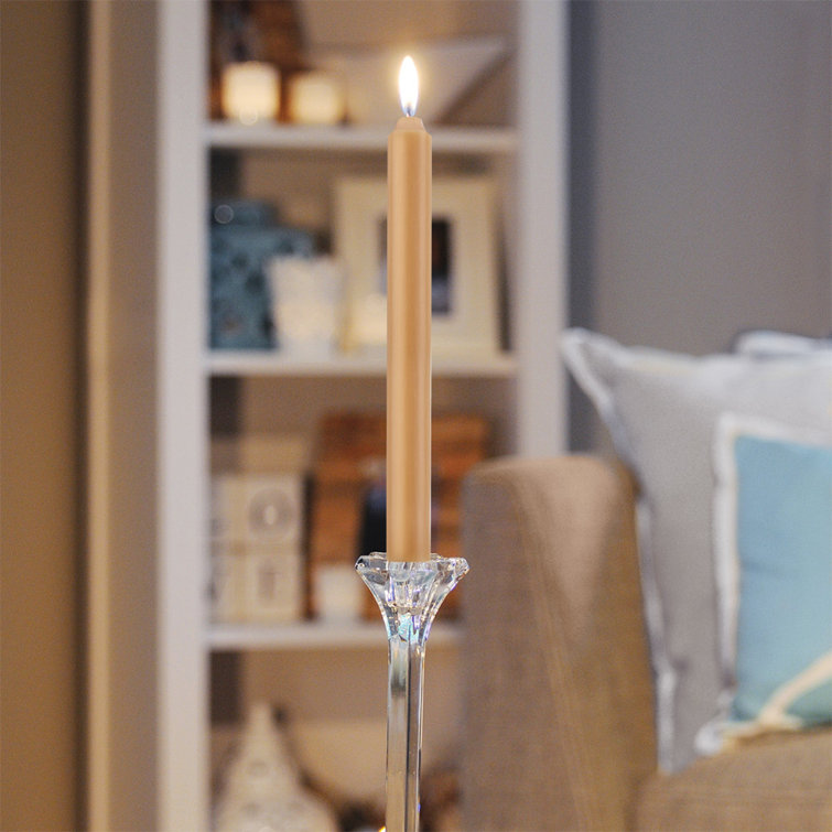 Taupe 9-Inch Beeswax Enhanced Unscented Taper Candles