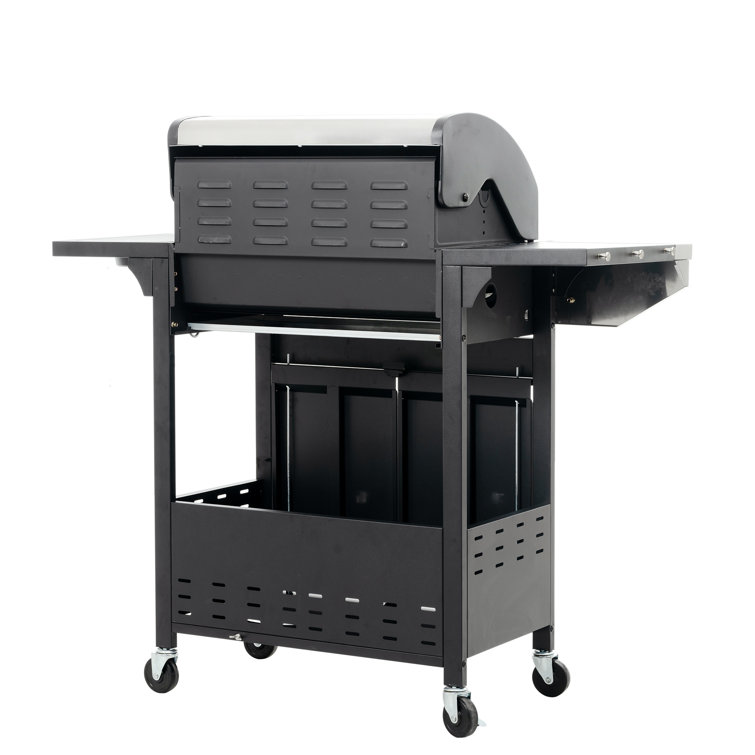 Stainless Steel 4-Burner Propane Gas Grill with Side Burner