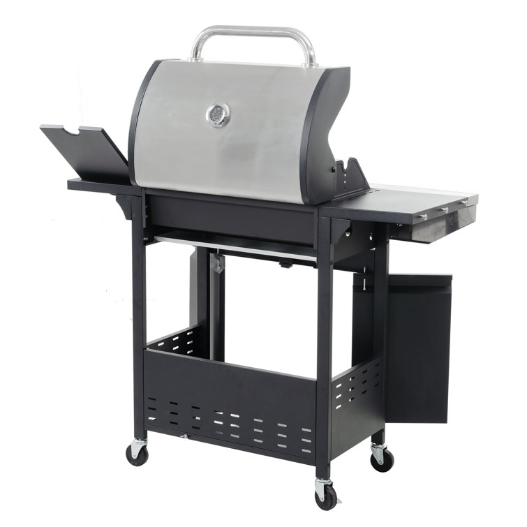 Stainless Steel 4-Burner Propane Gas Grill with Side Burner