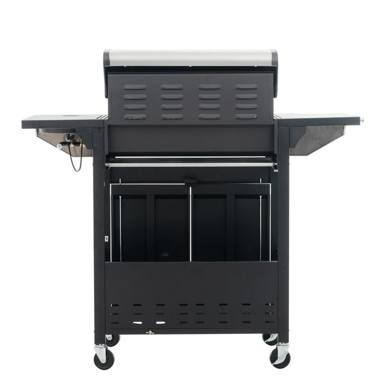 Stainless Steel 4-Burner Propane Gas Grill with Side Burner