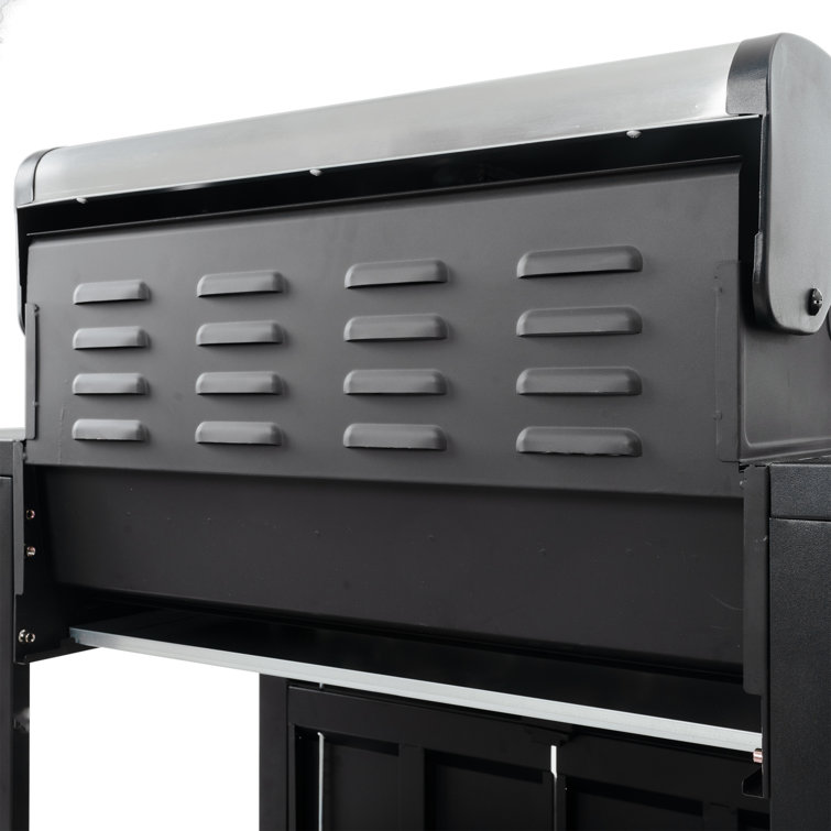 Stainless Steel 4-Burner Propane Gas Grill with Side Burner