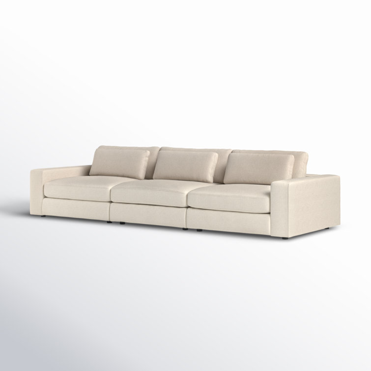 Clairmont Sand Three Piece Modular Sofa with Square Arms