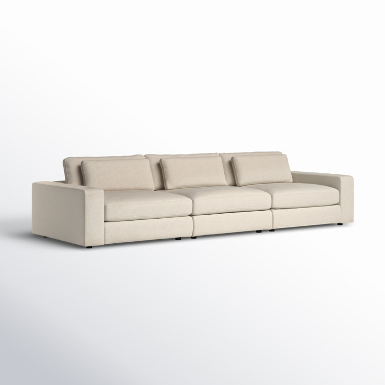 Clairmont Sand Three Piece Modular Sofa with Square Arms