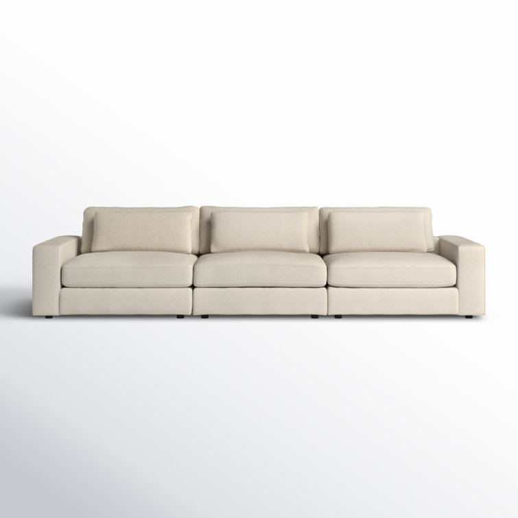 Clairmont Sand Three Piece Modular Sofa with Square Arms