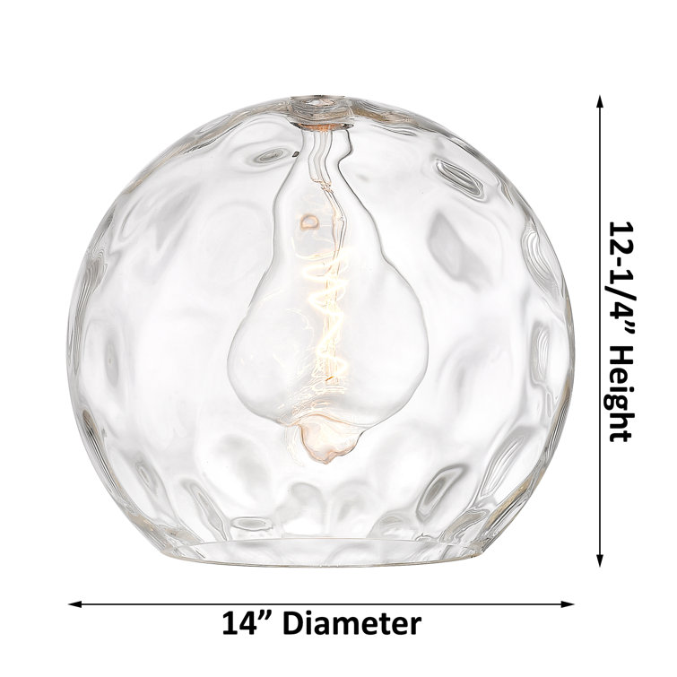Antique Copper and Clear Glass 17" Pendant Light