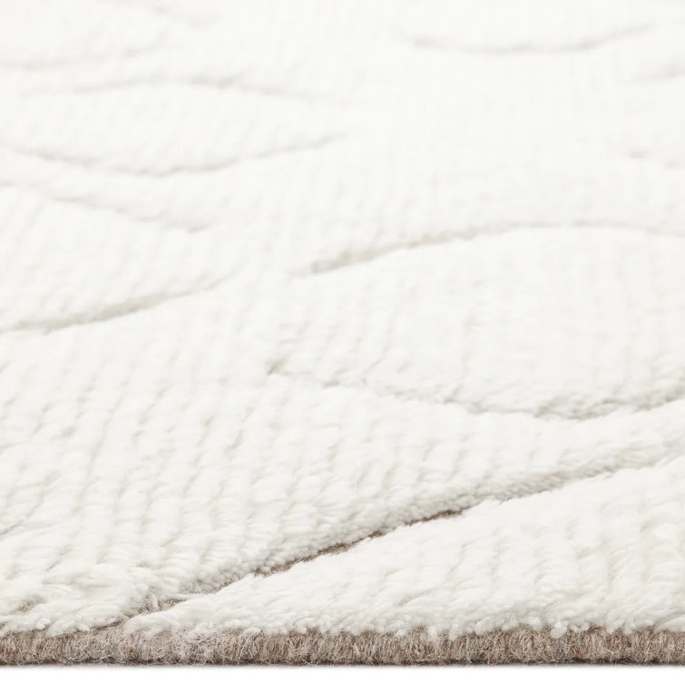 Ivory Hand-knotted Wool Rectangular Area Rug 9' x 12'