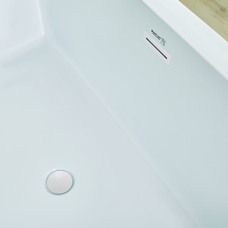 Orion 59'' Pure White Freestanding Acrylic Soaking Bathtub