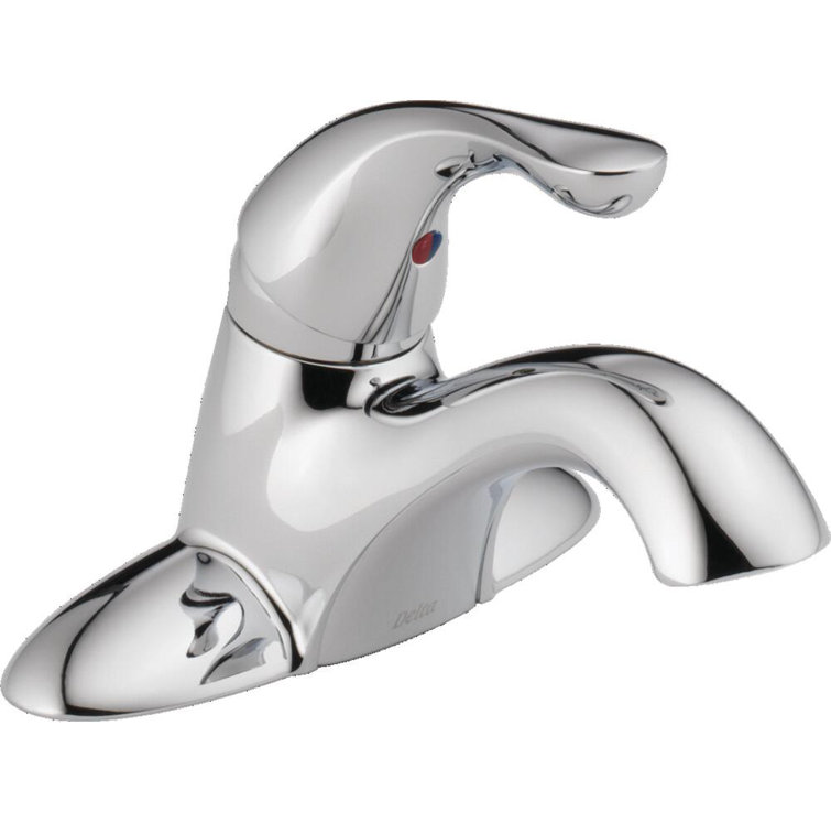 Sleek Modern Chrome Centerset Bathroom Faucet with Drain Assembly