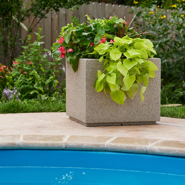 Sandstone Granite Square Polymer Outdoor Planter Box