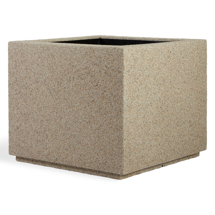 Sandstone Granite Square Polymer Outdoor Planter Box