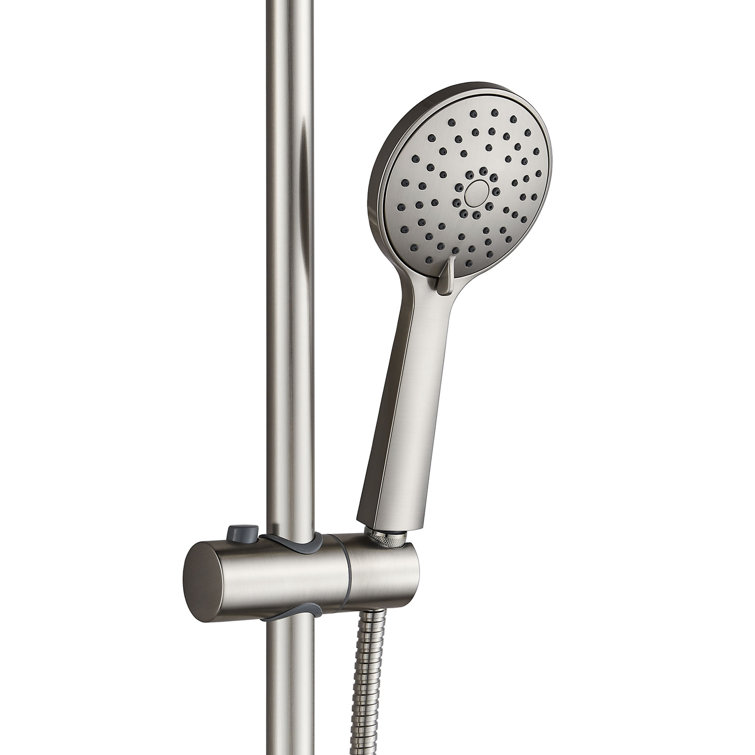 Polaris 2 Brushed Nickel Adjustable Dual Shower Head System