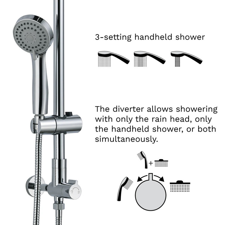 Polaris Chrome Adjustable Height Dual Shower Head System