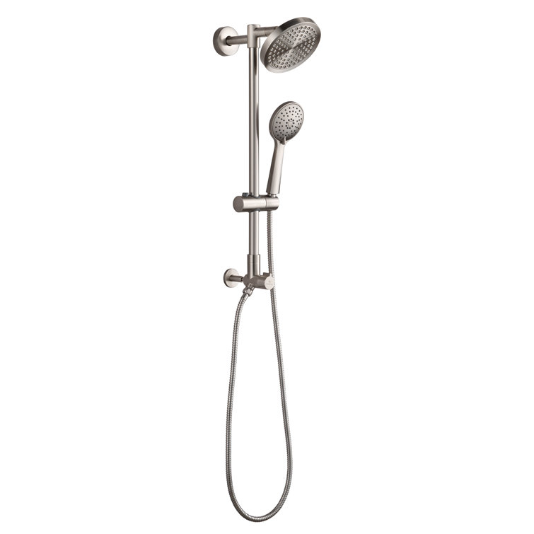 Polaris 2 Brushed Nickel Adjustable Dual Shower Head System