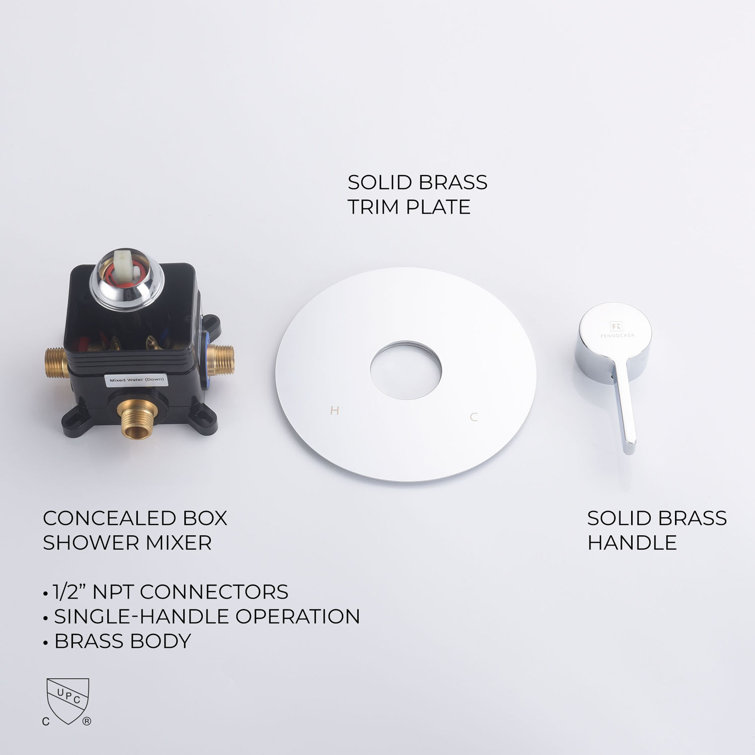 Round Chrome Single-Handle Shower Valve and Trim Kit
