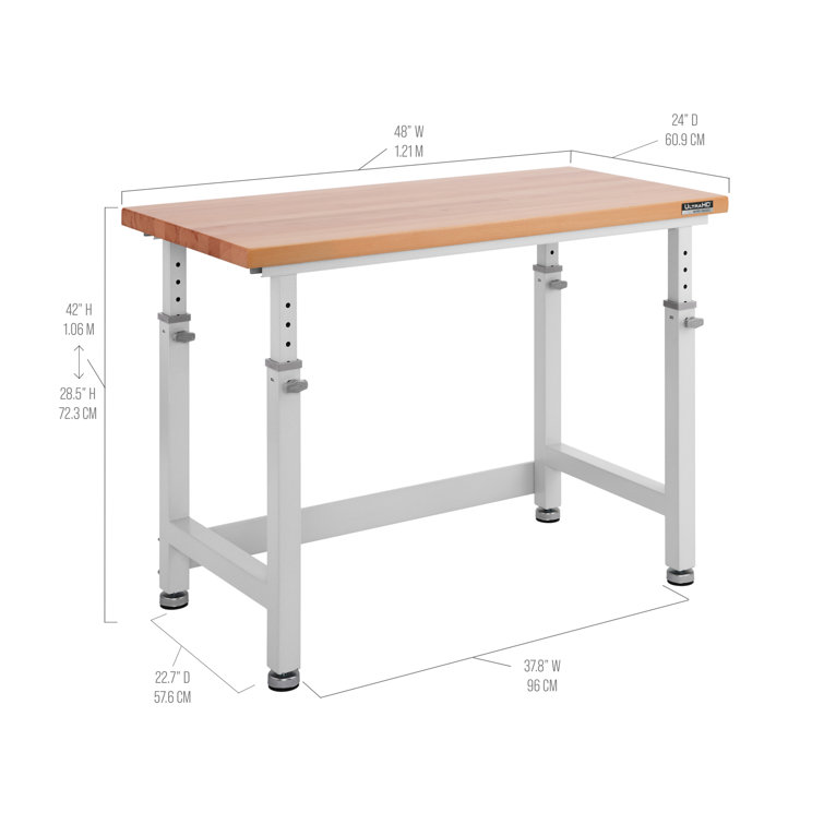 Seville Classics UltraHD 4'x2' Adjustable Heavy-Duty Workbench