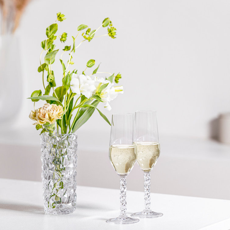 Orrefors Carat Clear Crystal Flower Vase