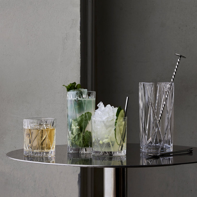 Martti Rytkönen Handmade Crystalized Stemless Highball Glass Set