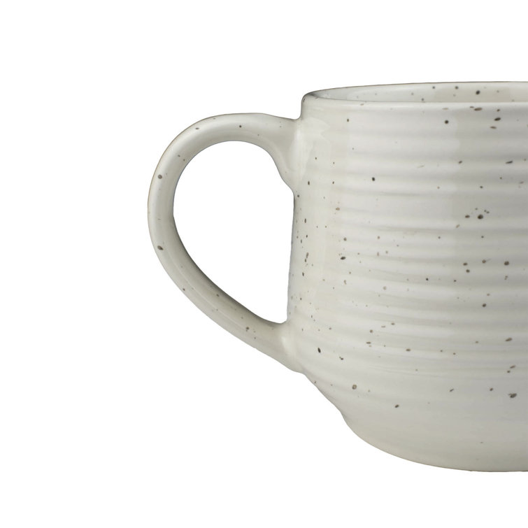 Rustic Ceramic Assorted Color Microwave Safe Mugs, Set of 4