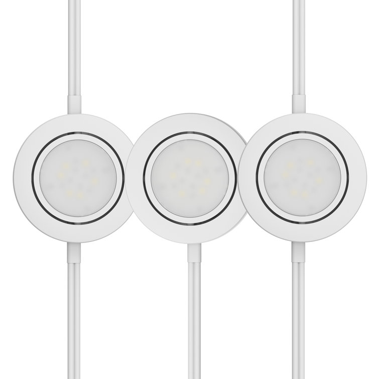 White Aluminum 2.75" Swivel Dimmable LED Puck Lights Kit