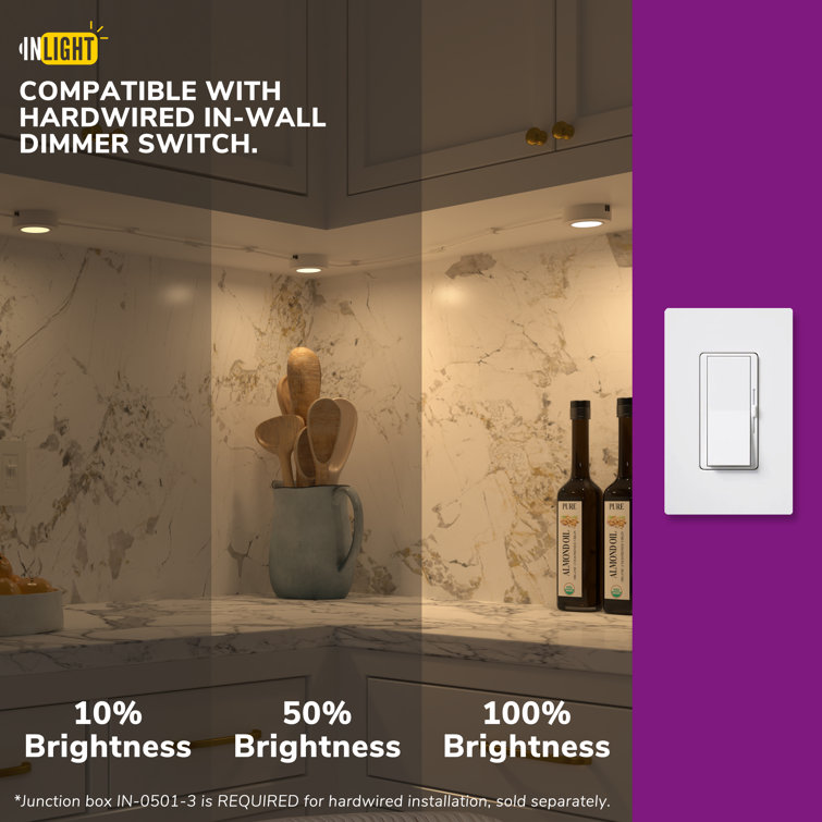 Brushed Nickel Swivel Dimmable LED Puck Lights Kit