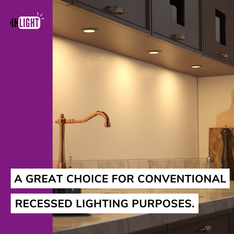 Brushed Nickel Swivel Dimmable LED Puck Lights Kit