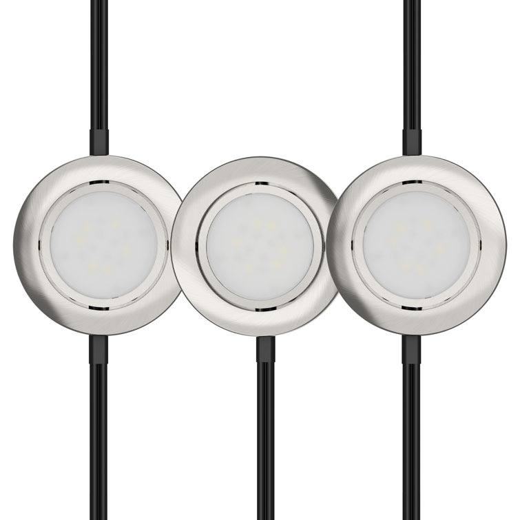 Brushed Nickel Swivel Dimmable LED Puck Lights Kit