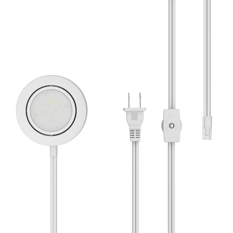 White Swivel and Dimmable LED Puck Light Kit