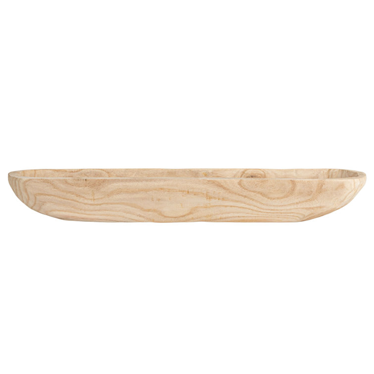 Kailyn Oval Paulownia Wood Decorative Bowl - Rustic Brown