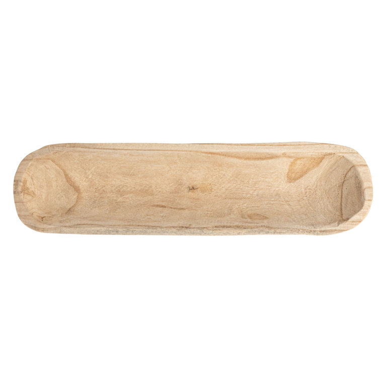 Kailyn Oval Paulownia Wood Decorative Bowl - Rustic Brown
