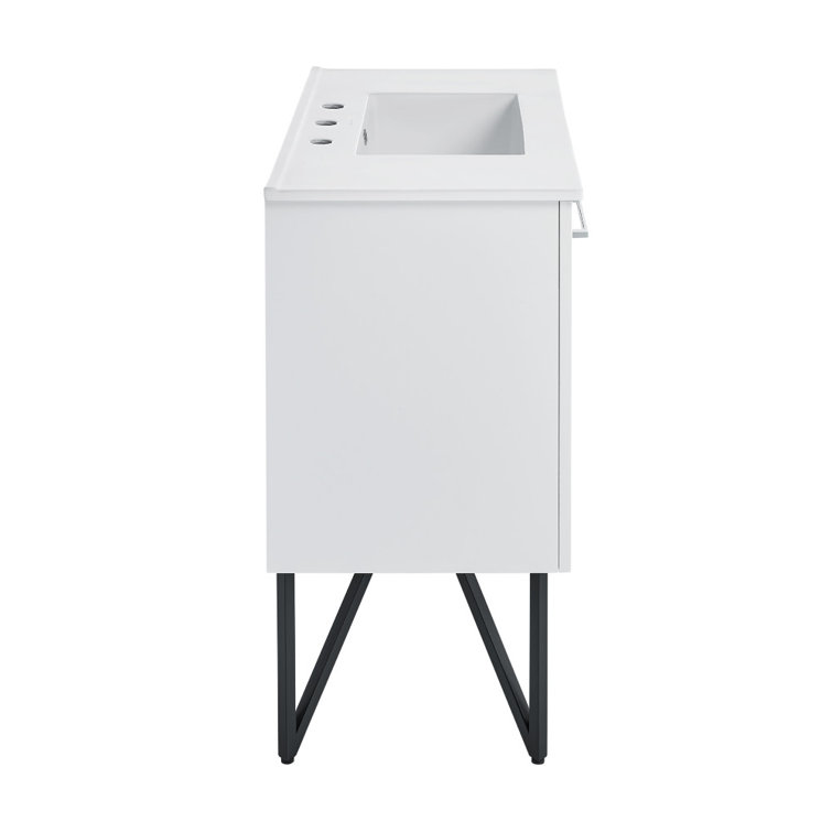 Annecy 36" Glossy White Freestanding Bathroom Vanity with Ceramic Sink