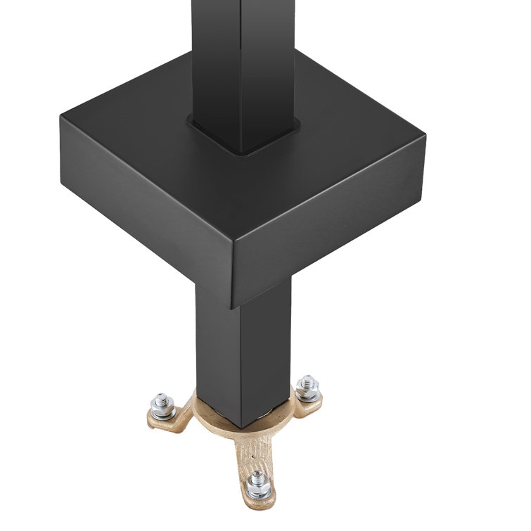 Matte Black Stainless Steel Freestanding Bathtub Faucet with Handheld Shower