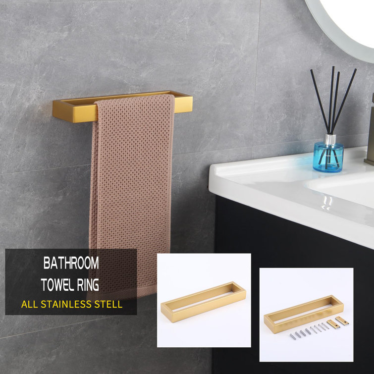 Gold Matte Stainless Steel 3-Piece Bathroom Hardware Set