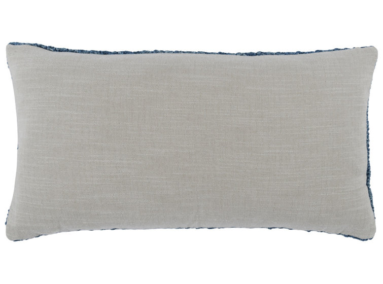 Nakeya Blue Linen Lumbar Throw Pillow