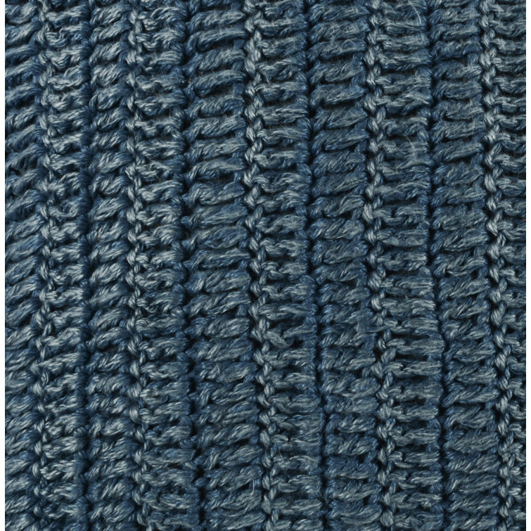 Nakeya Blue Linen Lumbar Throw Pillow
