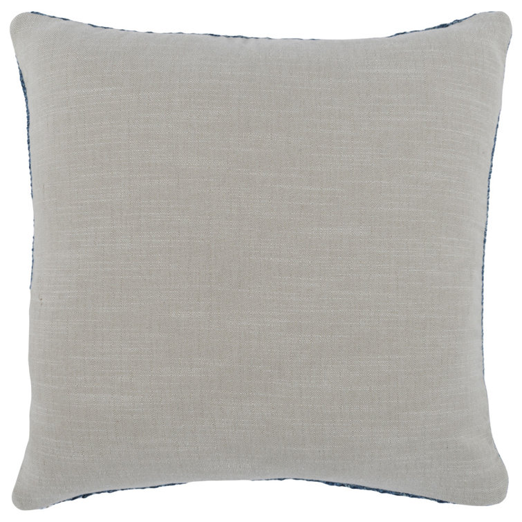 Nakeya Blue Linen Lumbar Throw Pillow