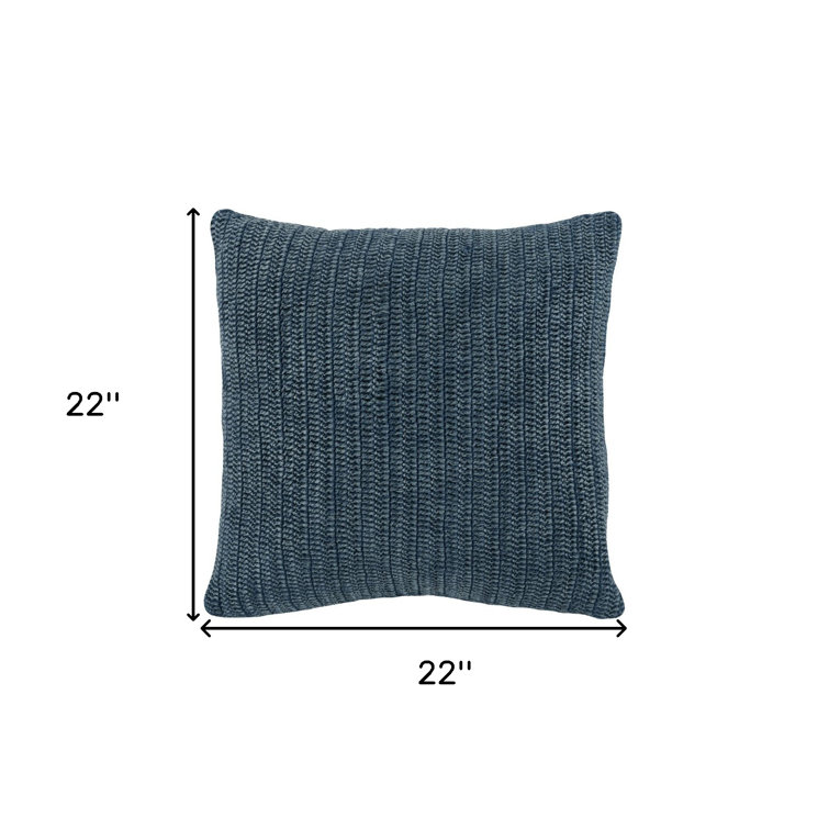 Nakeya Blue Linen Lumbar Throw Pillow