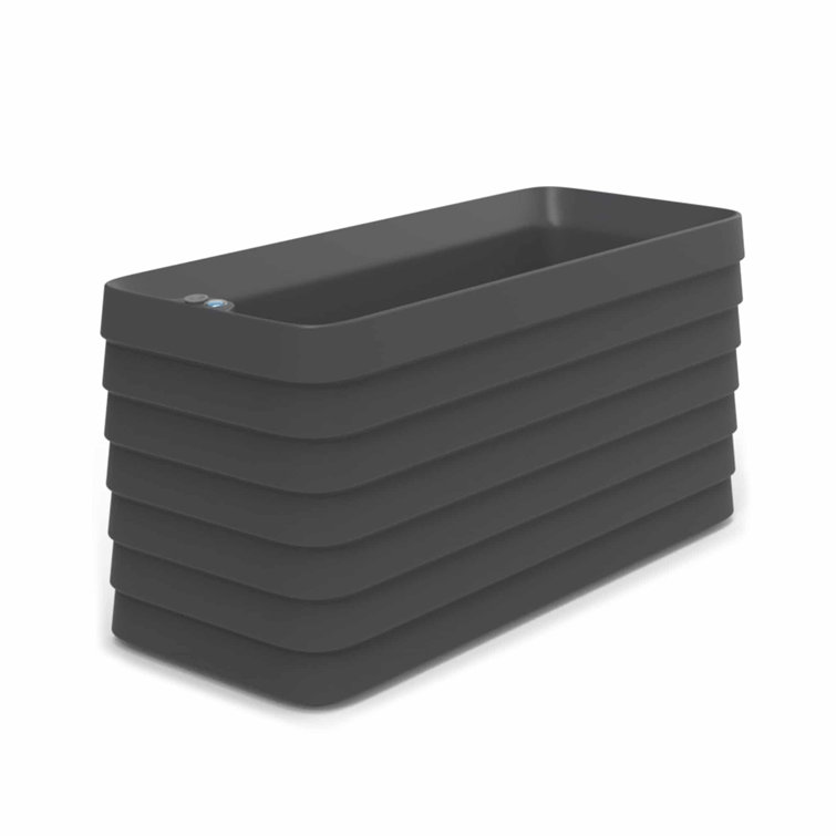 Large Black Rectangular Self-Watering Planter Box