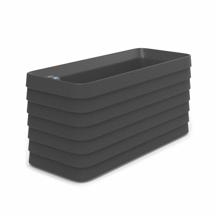 Shadow Gray Large Self-Watering Rectangular Planter Box
