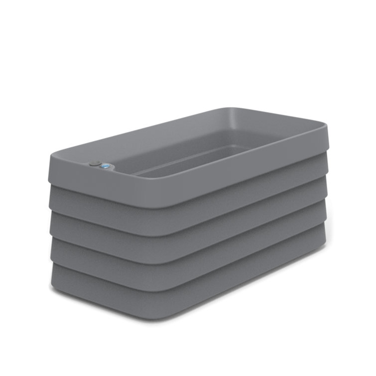 Slate Gray Rectangular Self-Watering Planter Box