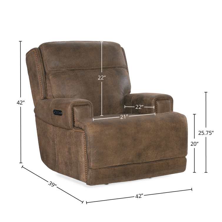 Seville Timber Brown Leather Reclining Armchair