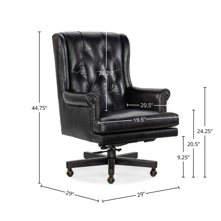 Old Saddle Black Leather Executive Swivel Chair