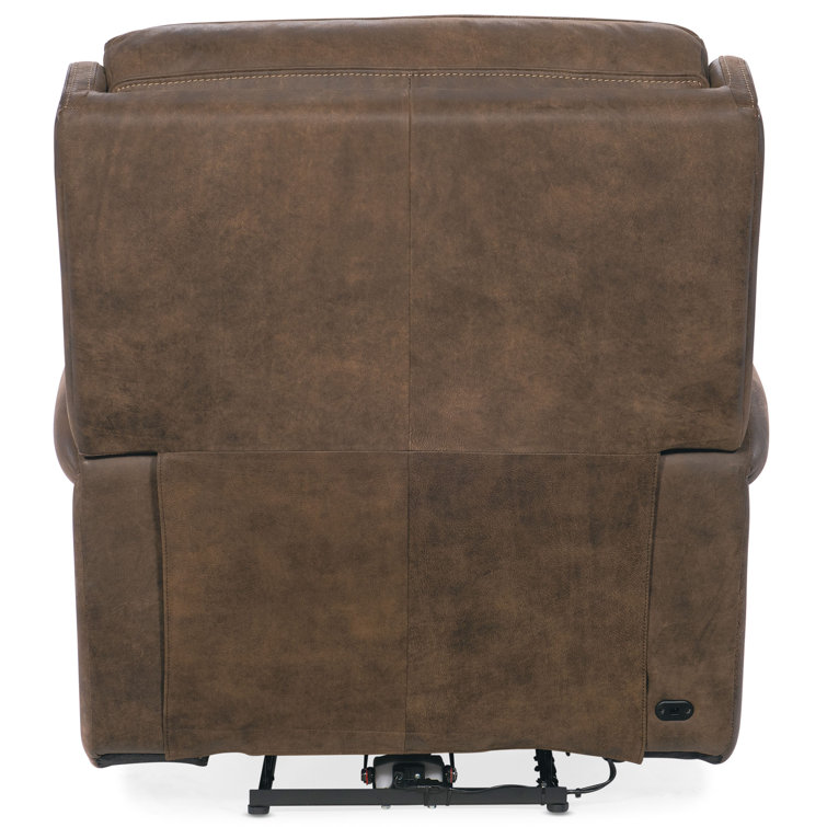 Seville Timber Brown Leather Reclining Armchair