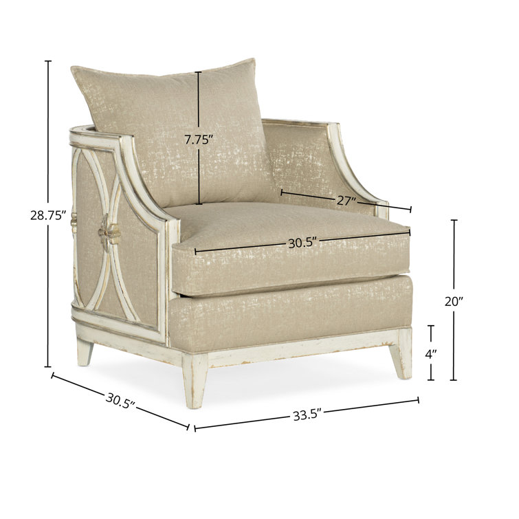 Beige and White Traditional Wood Lounge Chair