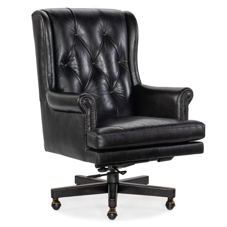 Old Saddle Black Leather Executive Swivel Chair